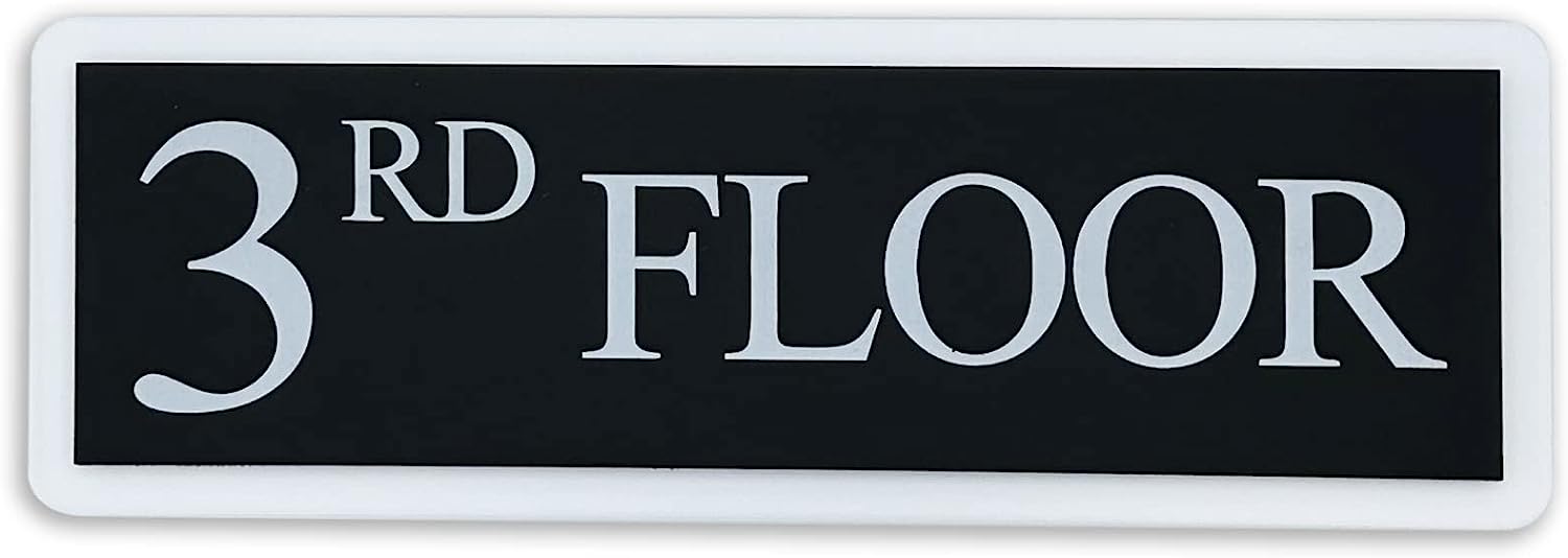 thumbnail image 2 of 3rd Floor Sign Signage White Black Plastic Acrylic 2 of 14