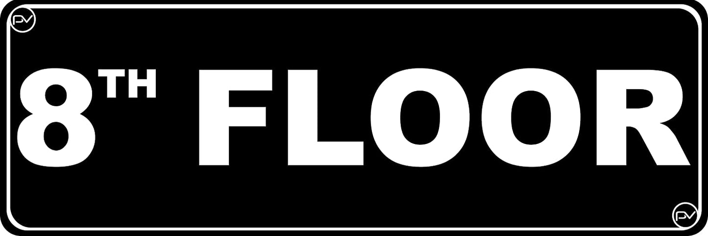 8th Floor Sign for Door - Acrylic Plastic
