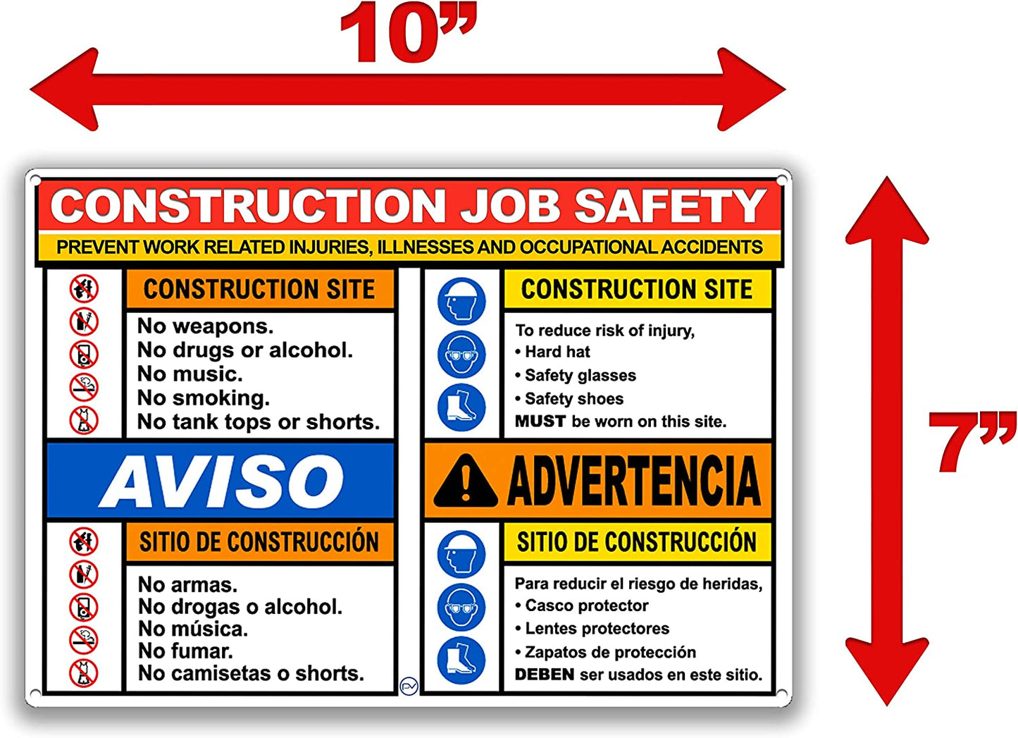 Construction Signage - High Quality Plastic (CONSTRUCTION JOB SAFETY)