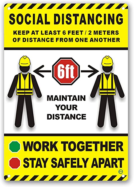 Construction Signage - High Quality Plastic (SOCIAL DISTANCING)