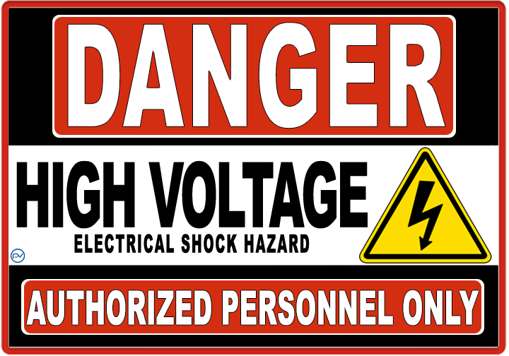 Danger High Voltage Sign - High Quality Plastic (HV)