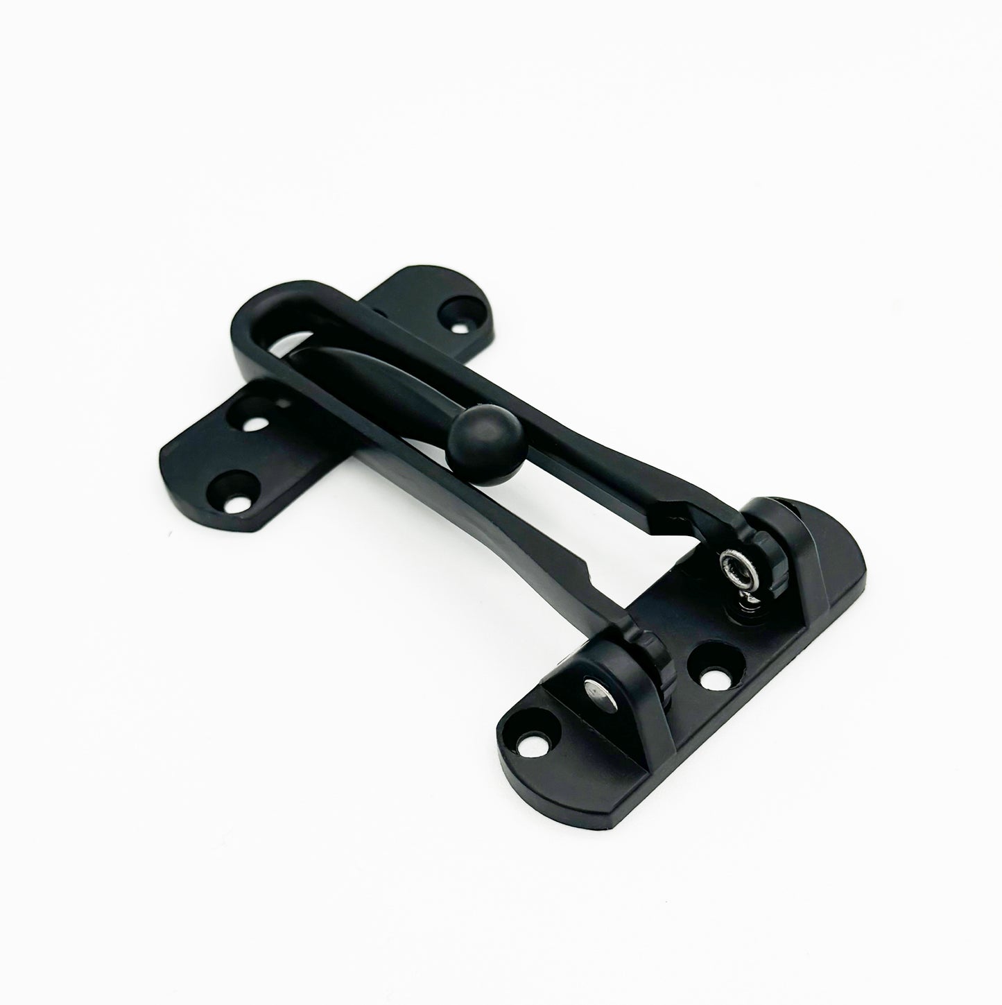 Black - Hinged Bar Lock for Swing-in Doors, Door Latch Lock Chain – Secondary Security Lock for Door and Security