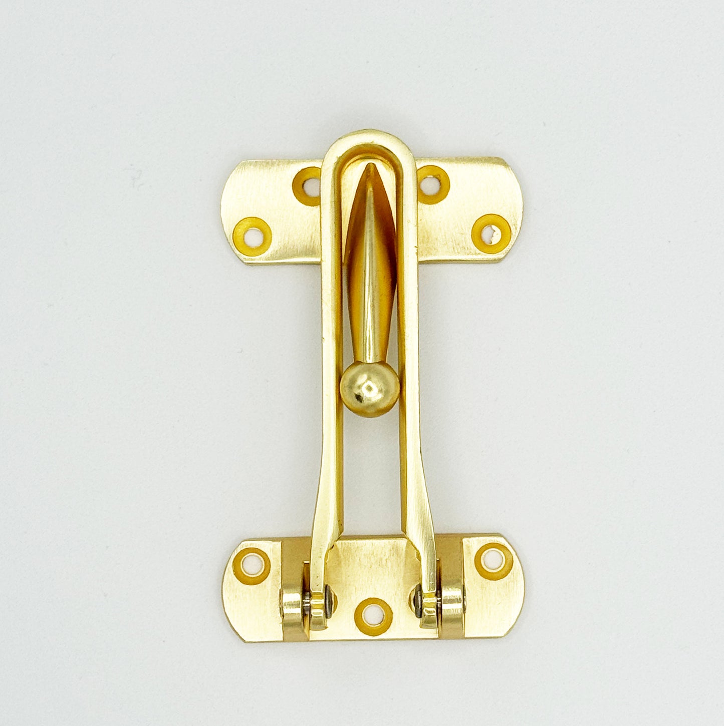 Gold - Hinged Bar Lock for Swing-in Doors, Door Latch Lock Chain – Secondary Security Lock for Door and Security