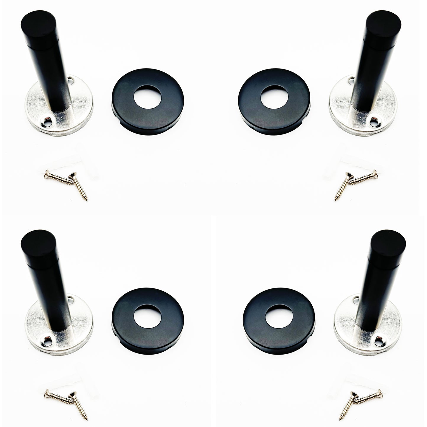 Premium Wall Black Door Stop (4 Pack)