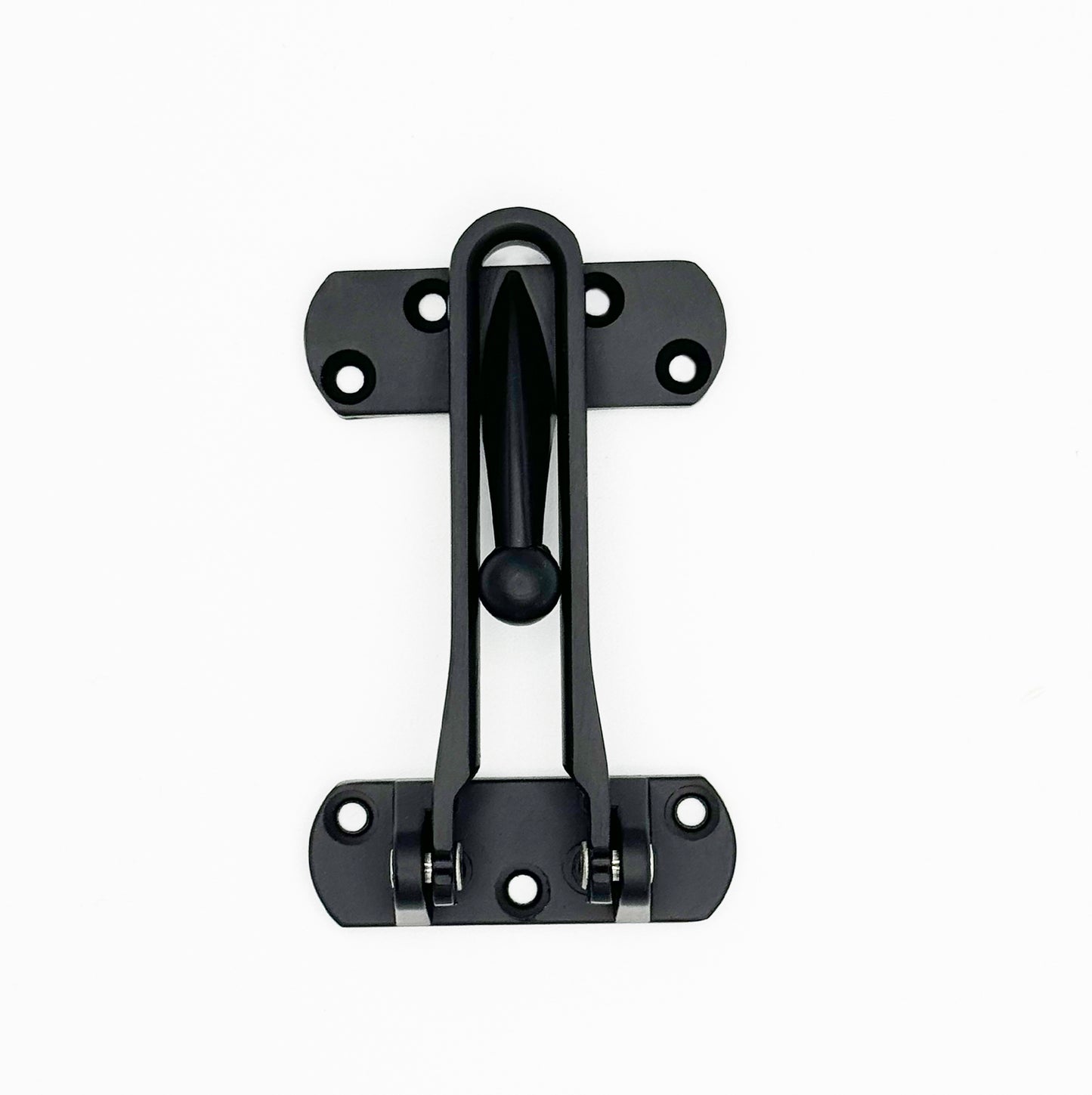 Black - Hinged Bar Lock for Swing-in Doors, Door Latch Lock Chain – Secondary Security Lock for Door and Security