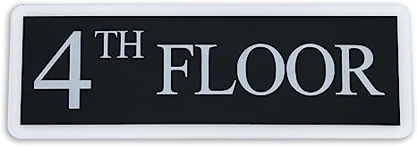 4th Floor Sign for Wall - Acrylic Plastic