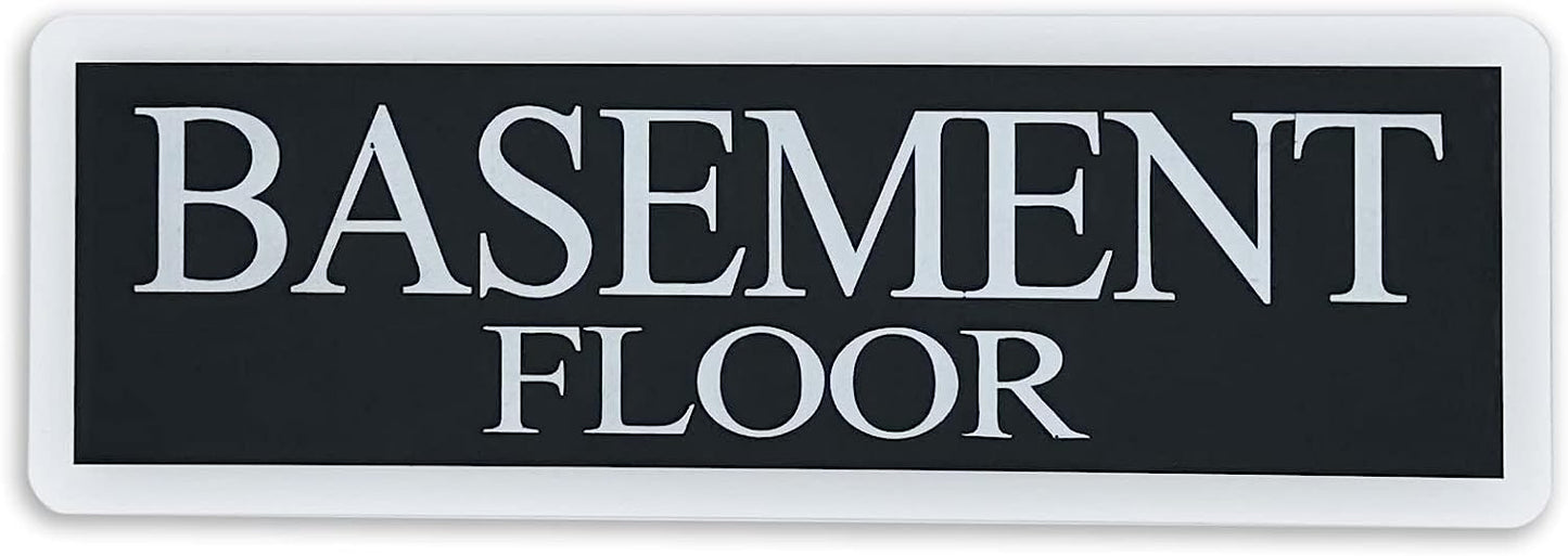 Basement Floor Sign for Wall - Acrylic Plastic