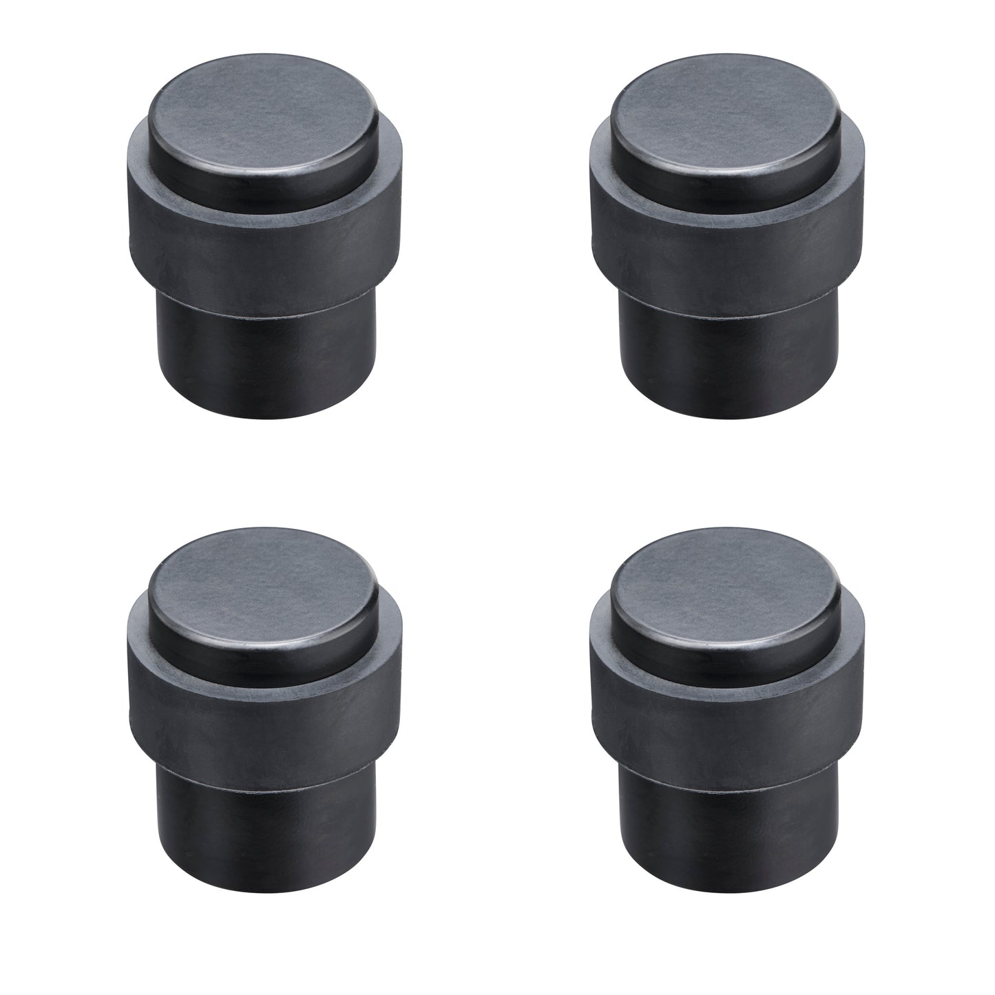 Premium Black Door Stop, Thick Rubber (4 Pack)