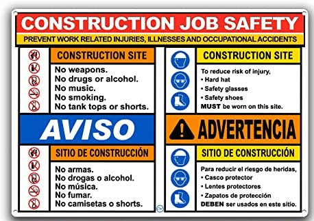 Construction Signage - High Quality Plastic (CONSTRUCTION JOB SAFETY)