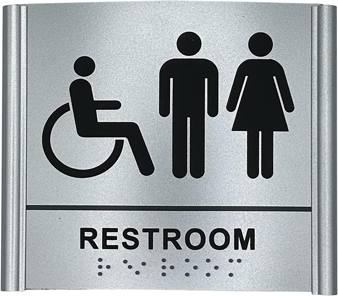 Large Aluminum 3D Restroom Sign with Braille