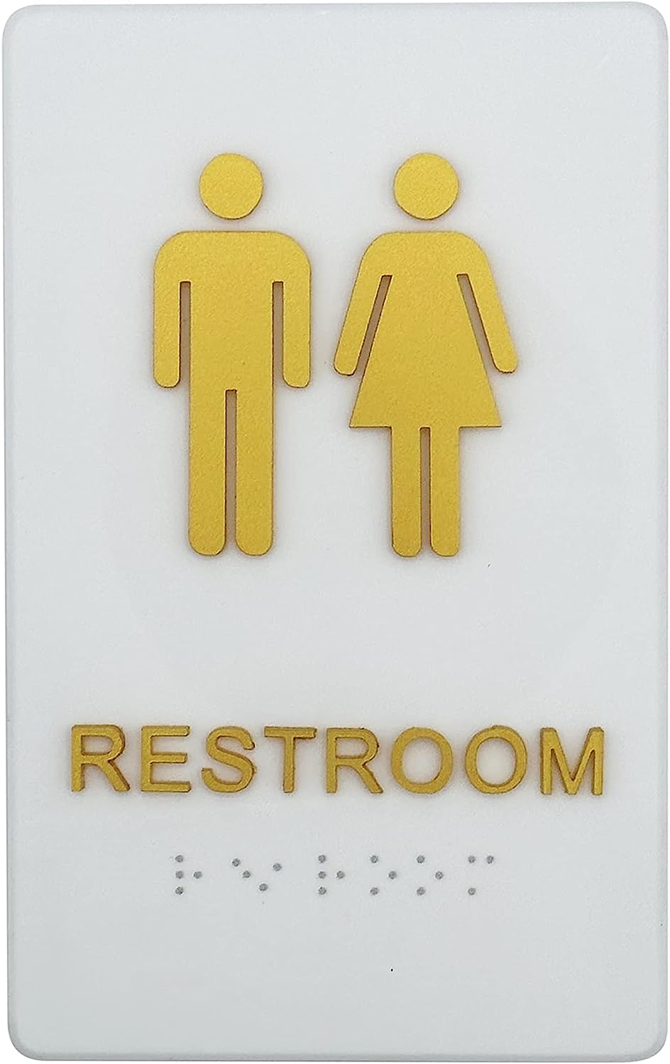 Acrylic 3D Gold Finish Restroom Sign with Braille