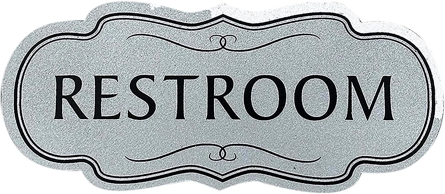 Restroom Signs Printable Designer Restroom Sign Lt Gray Large
