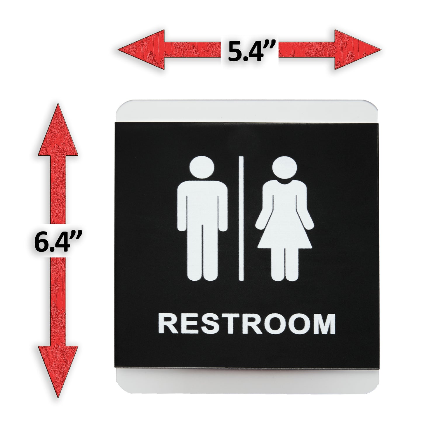 Toilet Bathroom Sign in 3D with Double-Sided Tape (UNISEX)